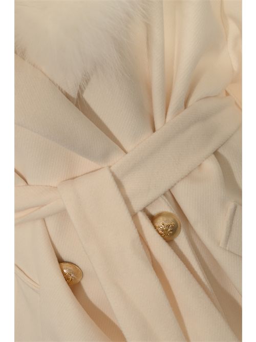 Cappotto CD1219 effetto lana e pelliccia di volpe Bianco YES LONDON | CD1219BIANCO